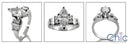 Engagement 1.5 Marquise center Channel Cubic Zirconia Cz Ring