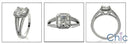 Engagement 1 Ct Radiant Cushion Pave halo Split Shank Cubic Zirconia 14K White Gold Ring