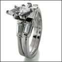 Matching Set 0.5 Marquise Center Channel Tapered Baguettes Cubic Zirconia Cz Ring