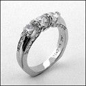 Wedding .80 TCW Round Euro Shank Cubic Zirconia CZ Band 