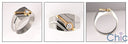 Mens .25 Round Bezel Two Tone Cubic Zirconia CZ Wedding Band