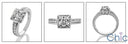 Fine Jewelry 1 Ct Round in Prong Ct Pave Cubic Zirconia Cz Ring