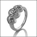 Fine Jewelry Tiny Pave Ct Bezel Cubic Zirconia Cz Ring