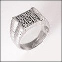 Mens .50 Round Prong Set Solid Cubic Zirconia CZ Wedding Band
