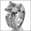 Engagement 3 Ct Princess 4 Prong Cubic Zirconia Cz Ring