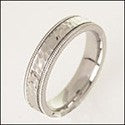 Mens Serrated Edges Hammered Finish Band