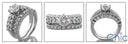 Matching Set 1 Ct Round Center 1.3 Ct Cubic Zirconia Cz Ring