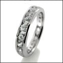 Round Cubic Zirconia 2 Carat Total Channel Eternity Band 4MM Wide 14K White Gold
