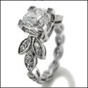 Eternity 2 Ct Rounded Cushion Eternity Leaves Cubic Zirconia Cz Ring