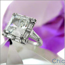 Anniversary Princess 3 Ct Center Channeled Baguettes Cubic Zirconia Cz Ring