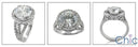 Engagement 3.25 Round Stone Pave Cubic Zirconia Cz Ring
