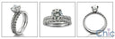 Cubic Zirconia 1 Carat Round Stone Matching Engagement Ring Set 2mm Each Band 14K White Gold