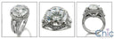 Best Quality Cubic Zirconia  5 Ct Round Halo Pave and Baguettes Ring 14K White Gold