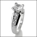 Engagement .75 Round Center channel Cubic Zirconia Cz Ring