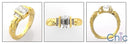 Antique Style 1 Carat Cubic Zirconia Emerald Cut Baguettes Cz Ring 14K Yellow Gold