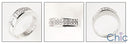 Cubic Zirconia Princess Cut Wedding Band Invisible Set 14K White Gold