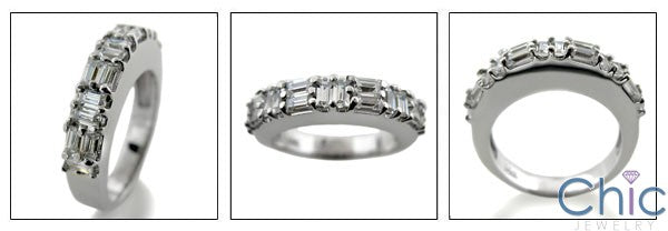 Wedding 1.5 TCW Baguettes in Prongs Cubic Zirconia CZ Band 