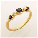 Fine Jewelry Dainty 0.40 TCW SapphireDiamond CZ In Bezels Cubic Zirconia Cz Ring