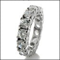 Eternity 4 Carat Total Round Cubic Zirconia Share Prong 14K White Gold Band