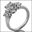 3 Stone 1.45 TCW Round in Prongs Cubic Zirconia Cz Ring
