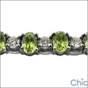 Oval Peridot Ct Diamond Tennis Cubic Zirconia CZ Bracelet