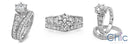 Cubic Zirconia Matching Engagement Ring Curved Band