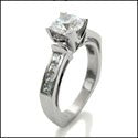 Engagement Euro Shank 1 Ct Round Center Channel Cubic Zirconia Cz Ring