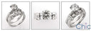 1.5 Carat Round CZ Center Flush Channel Cubic Zirconia Engagement Ring Set