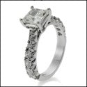 Engagement 1 Carat Princess Cubic Zirconia 14K White Gold Ring