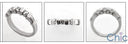 Cubic Zirconia  Baguette Round Channel Set Shank 14K W Gold Wedding Band