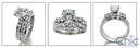 Matching Engagement Ring Set 2 Ct Round Cubic Zirconia 14K White Gold