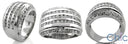 Cubic Zirconia Wedding 12.5 MM Wide Shank Channel Set Round 3 Row CZ 14K White Gold Band
