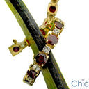 Tennis Ruby Round Yellow Gold Cubic Zirconia CZ Bracelet
