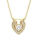 Heart Shaped Yellow Gold Pendant with 16 inch Chain