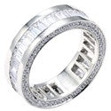 Eternity 7 Ct Channel Baguettes Ct Pave Round Wedding Ba Cubic Zirconia Cz Ring