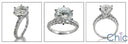 Engagement Round 3 Ct Center Pave Set Cubic Zirconia Cz Ring