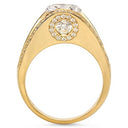 Oval High Quality Cubic Zirconia Yellow Gold Pave Ring