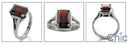 Solitaire 1.5 Radiant Garnet Cubic Zirconia Cz Ring