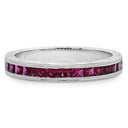 Wedding HCt Engraved Ruby in Channel Cubic Zirconia CZ Band