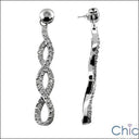 1 TCW Pave White Gold Cubic Zirconia CZ Earrings