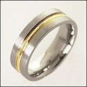 Mens Titanium Ct Gold Two Tone Band