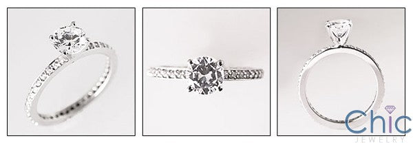 Eternity Round 1 Ct 4 Prong Pave Eternity Cubic Zirconia Cz Ring