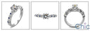 Engagement .65 Round cz Center bezel Cubic Zirconia Cz Ring