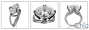 5.5 Oval CZ Split Style Mounting 14K White Gold Engagement Ring