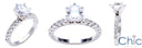 Engagement 2 Carat Oval Center Pave Hand Engraved Shank Cubic Zirconia Ring 14K White Gold