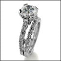 Matching Set TCW 2.05 Round Center Ct Cubic Zirconia Cz Ring