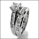 Matching Set .65 Round Center Channel Suited Cubic Zirconia Cz Ring