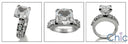 Engagement 3.5 Cushion Center Channel Baguettes Cubic Zirconia 14K White Gold Ring