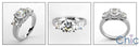 2 Carat Round Cubic Zirconia 3 Stone Ring 14K White Gold
