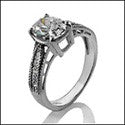 Estate Oval 2 Ct Pave set round Cubic Zirconia Cz Ring